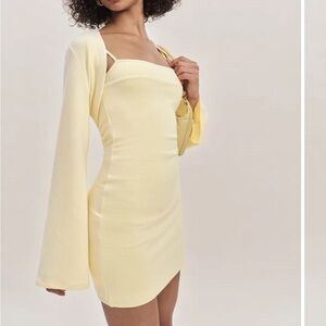 Reformation Light Yellow Mini Dress
